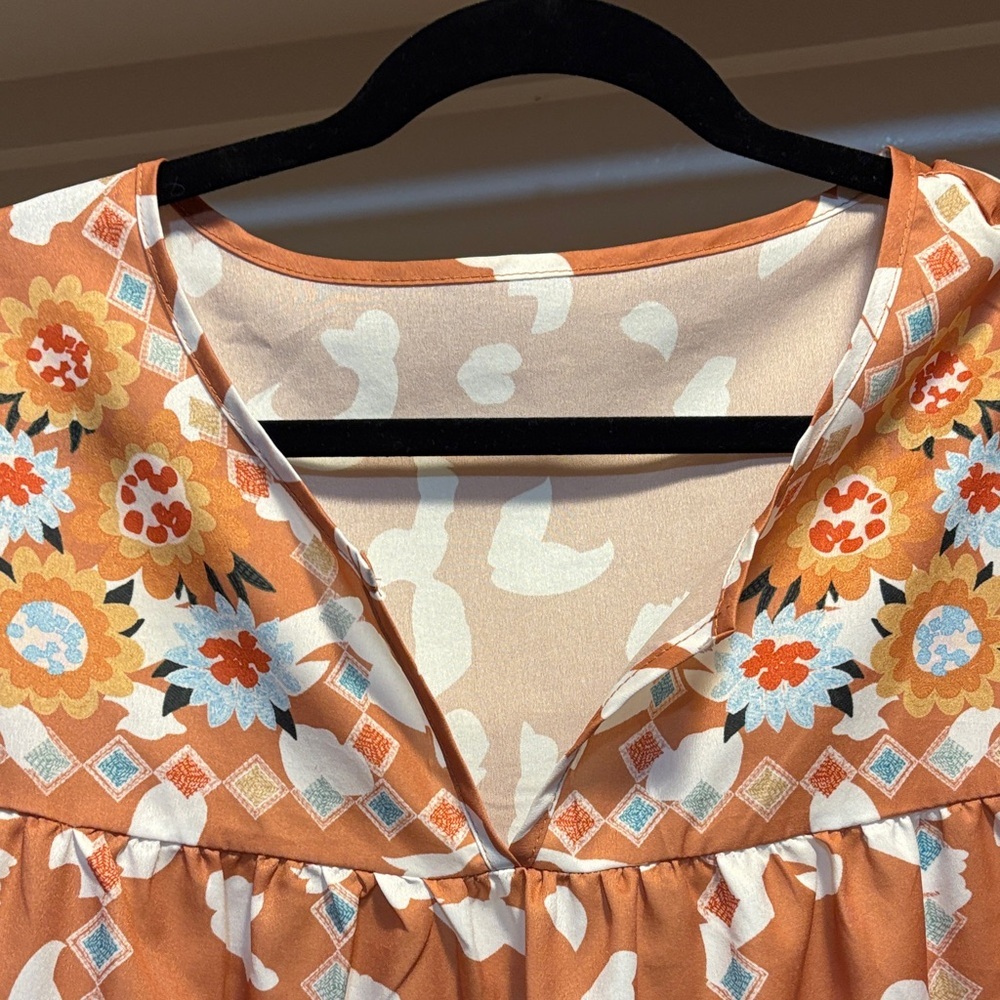 Floral Print Women's Top - Multicolor - Picture 4 of 6